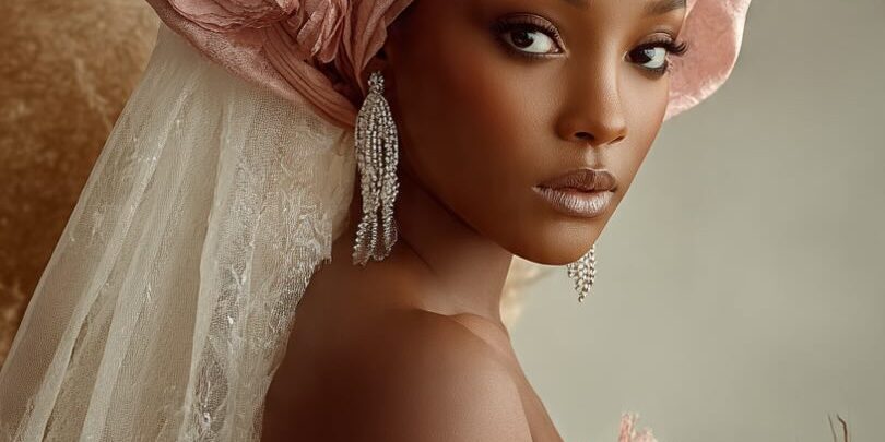 African bride in pink
